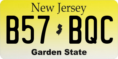 NJ license plate B57BQC