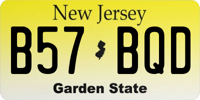 NJ license plate B57BQD