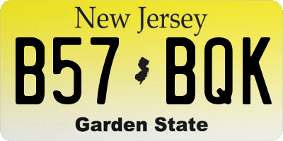 NJ license plate B57BQK