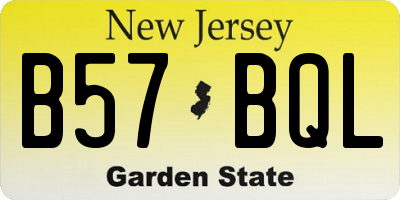 NJ license plate B57BQL