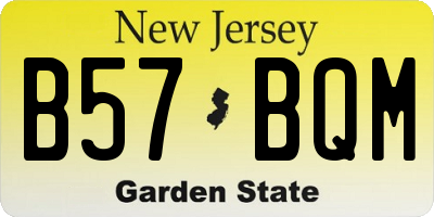 NJ license plate B57BQM