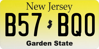 NJ license plate B57BQO