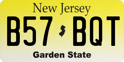 NJ license plate B57BQT
