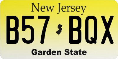 NJ license plate B57BQX