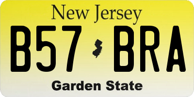 NJ license plate B57BRA