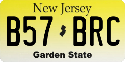 NJ license plate B57BRC