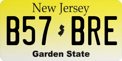 NJ license plate B57BRE