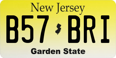 NJ license plate B57BRI