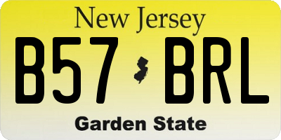 NJ license plate B57BRL
