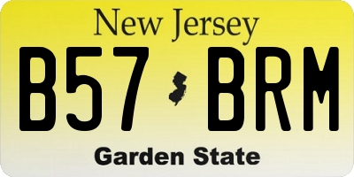 NJ license plate B57BRM