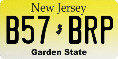 NJ license plate B57BRP