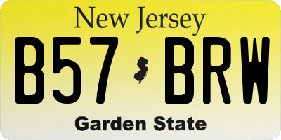 NJ license plate B57BRW
