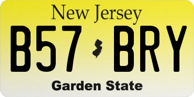 NJ license plate B57BRY