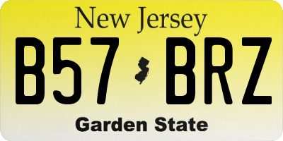NJ license plate B57BRZ