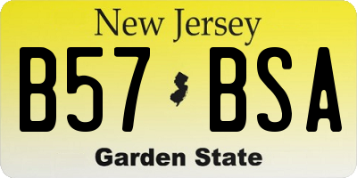 NJ license plate B57BSA
