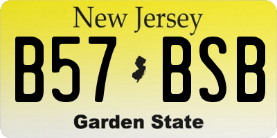 NJ license plate B57BSB