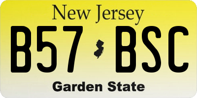 NJ license plate B57BSC