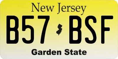 NJ license plate B57BSF