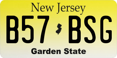 NJ license plate B57BSG