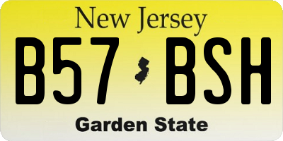 NJ license plate B57BSH