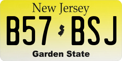 NJ license plate B57BSJ