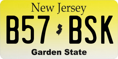 NJ license plate B57BSK