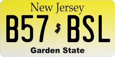 NJ license plate B57BSL