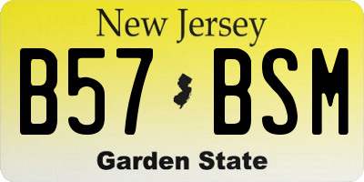 NJ license plate B57BSM