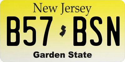 NJ license plate B57BSN