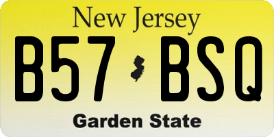 NJ license plate B57BSQ