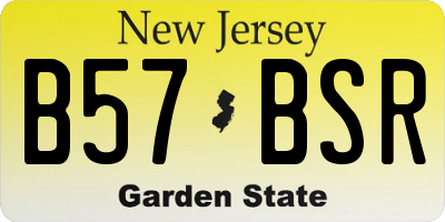 NJ license plate B57BSR