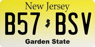 NJ license plate B57BSV