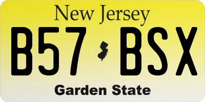 NJ license plate B57BSX