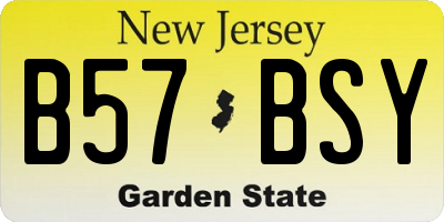 NJ license plate B57BSY