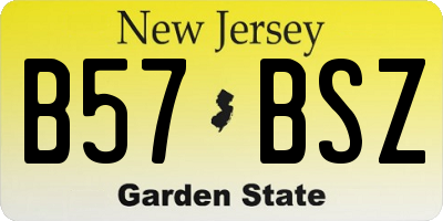 NJ license plate B57BSZ