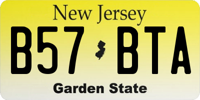 NJ license plate B57BTA
