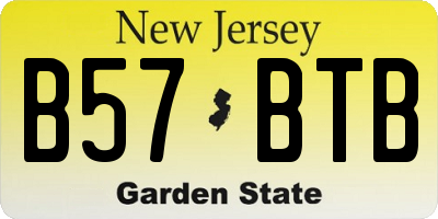 NJ license plate B57BTB