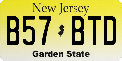NJ license plate B57BTD