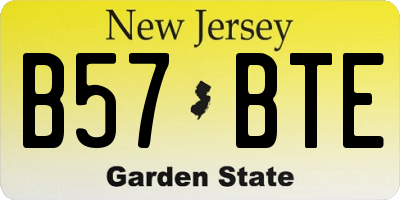 NJ license plate B57BTE