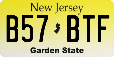 NJ license plate B57BTF