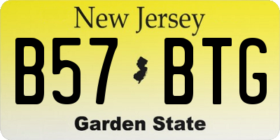 NJ license plate B57BTG