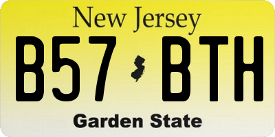 NJ license plate B57BTH