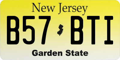 NJ license plate B57BTI