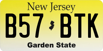 NJ license plate B57BTK