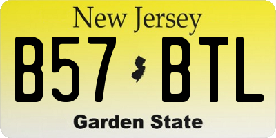 NJ license plate B57BTL