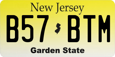 NJ license plate B57BTM