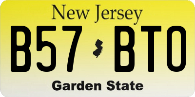NJ license plate B57BTO