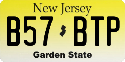 NJ license plate B57BTP