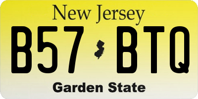 NJ license plate B57BTQ