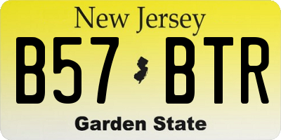 NJ license plate B57BTR